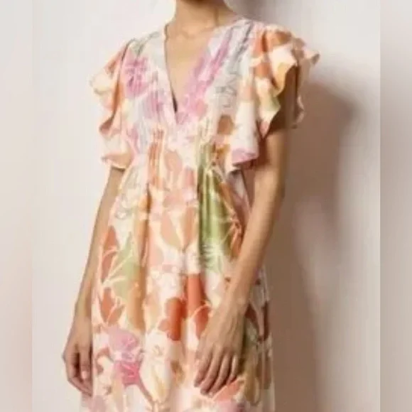 Anthropologie Maeve Cassandra dress
Size 1X (Generous fit) VGUC watercolor print - Picture 3 of 7